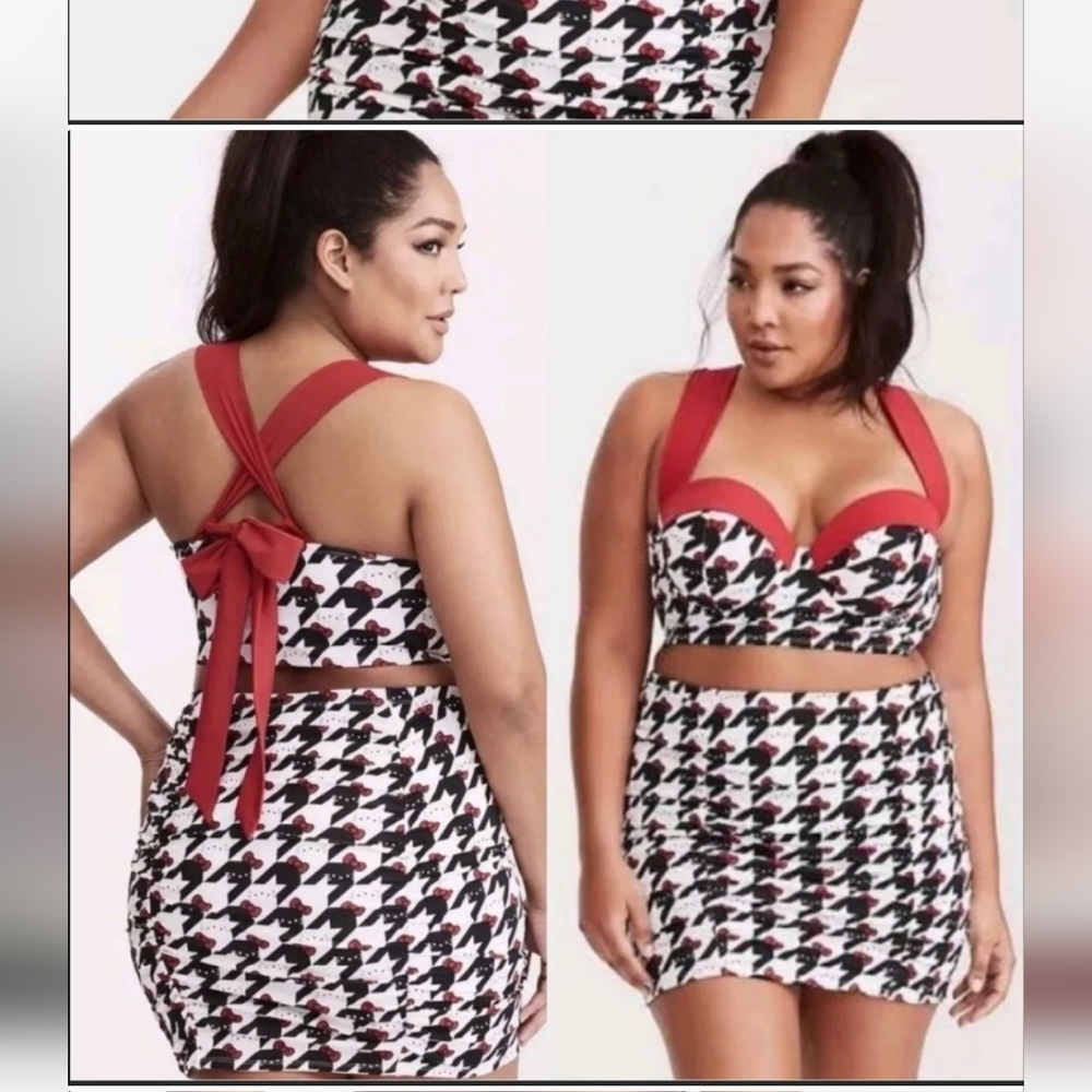 Torrid size 2 Hello Kitty Gingham 2 piece bikini